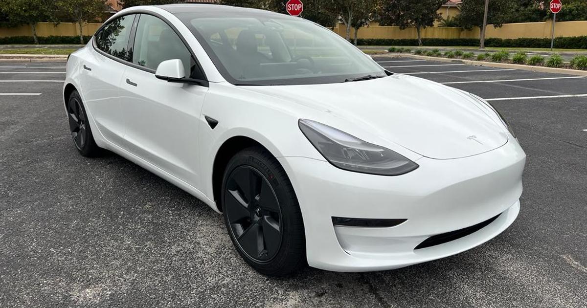 White Tesla Model 3